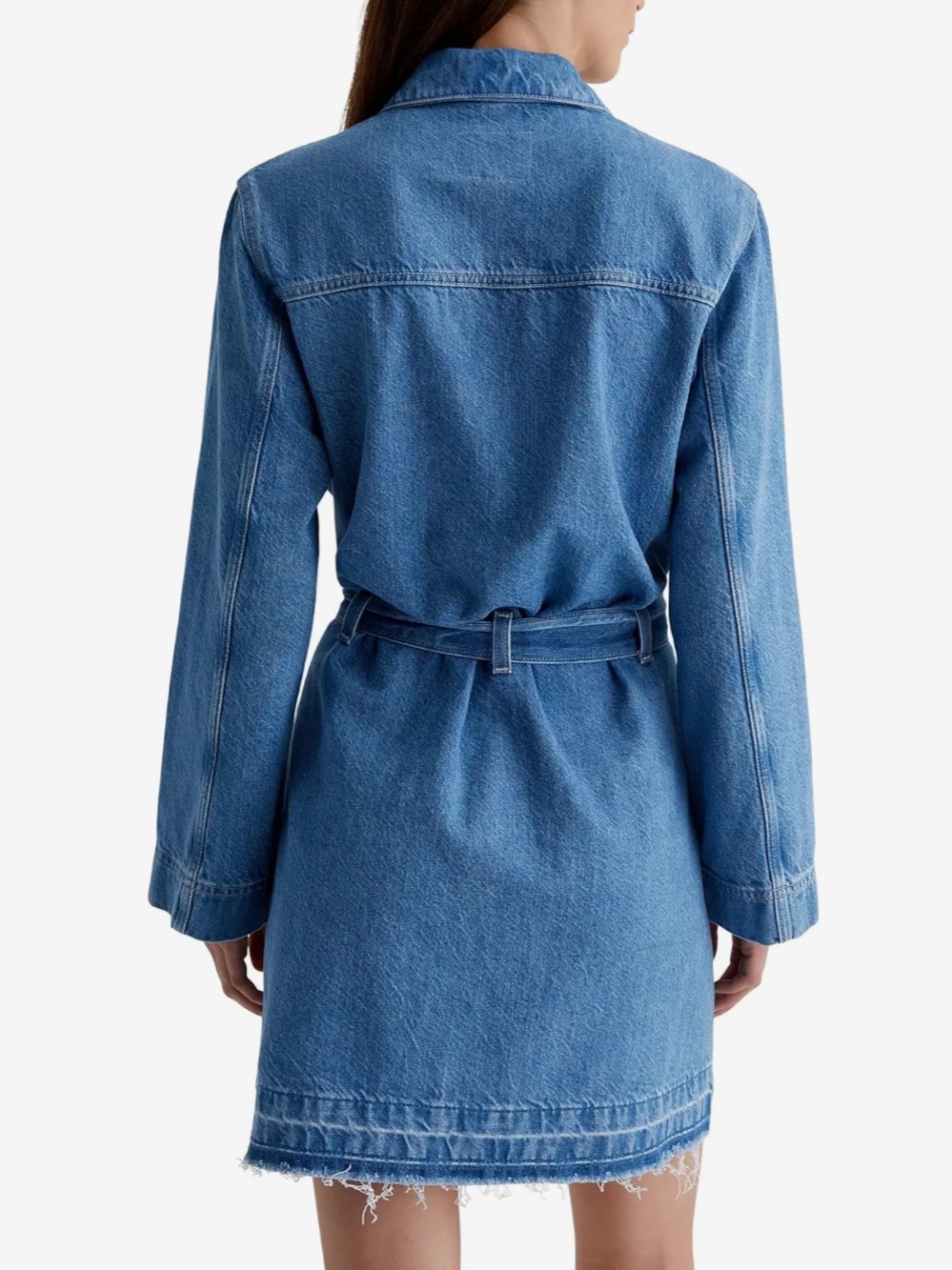 Ag Adriano Goldschmied Blue Denim Shirt Dress - Picture 2 of 13
